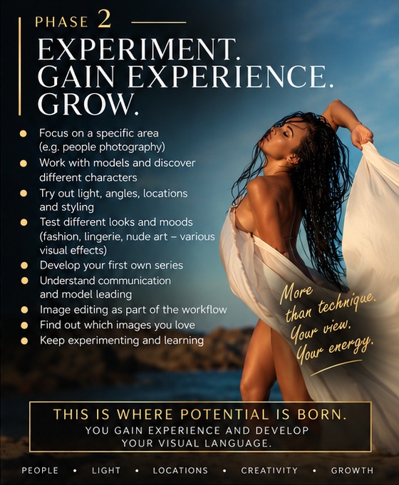 Phase 2 – Experiment, gain experience, grow: model shoot on the coast of Mallorca